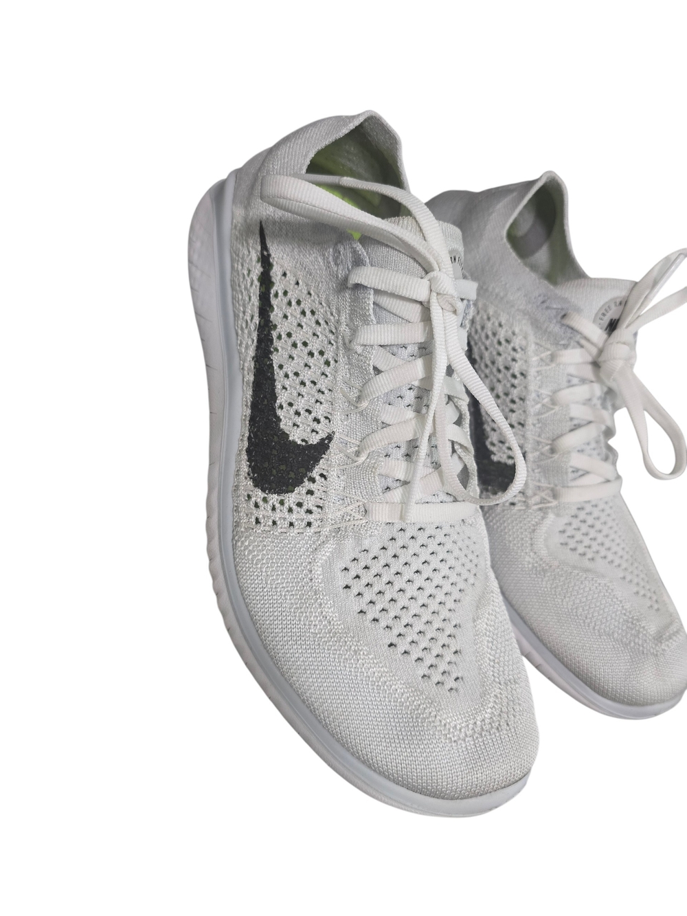 Nike Free RN Flyknit 2022 Women's White Platinum Running Shoes Size 8.5